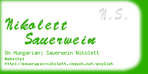 nikolett sauerwein business card